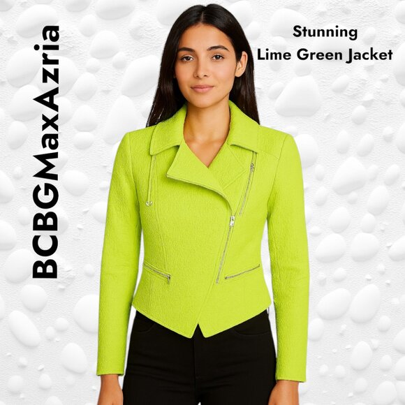 Stunning Lime Green BCBGMAXAZRIA Jacket – Size XXS - Like New! - Picture 1 of 7